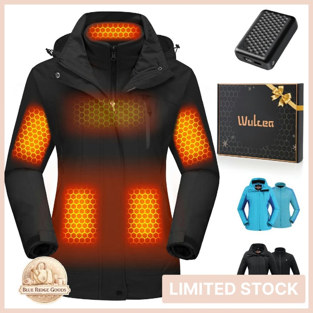 Graphene Heated Jacket 12V Battery Fast Charge Water-Repellent Winter Outerwear